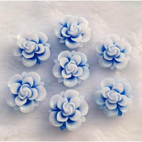 Diy Two-tone Flower Resin Rhinestone Crystals Flat back Stones Strass 30pcs 19mm -A628*2