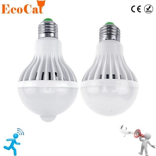 LED Bulb Motion Sensor Lamp 220V E27 Led Light 3W 5W 7W 9W 12W Sound+Light Auto Smart Led Infrared Body Lamp