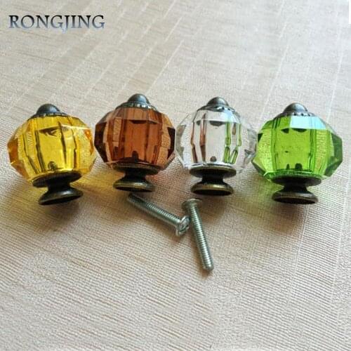 4pcs Vintage Dresser Knobs and Handles Plexiglass Antique Kitchen Cabinet Drawer Knobs Closet Wardrobe Cupboard Pulls Door Knob