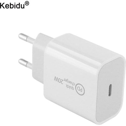 Kebidu PD Charger 20W USB Type C Fast Charger Quick Charge Adapter For iPhone 12 Samsung S20 Fast Charging Travel Power Adapter