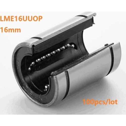 100pcs/lot 16mm LME16UUOP LME16OP LME16UU-OP open linear motion ball bearing bush bushing for CNC DIY Open Type Linear Bearing