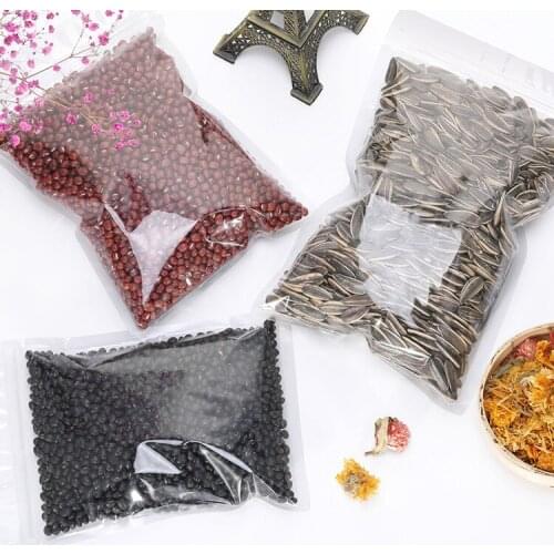 100pcs Flat bottom transparent self-sealing bag packing bag thickened plastic snack clip chain seal pocket candy storage bags