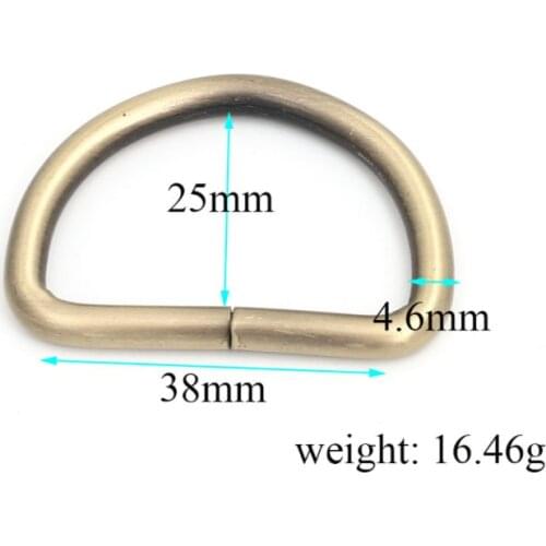 20pcs D Ring Metal Buckle Dee Clasp 38mm Gold Silver Black Bronze DIY Belt Strap Chain Luggage