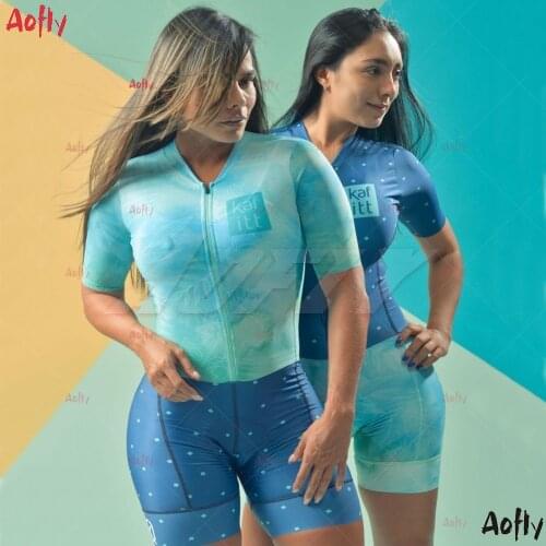 2021Kafitt Womes Professional Triathlon Short Cycling Jersey Skinsuit Sets Macaquinho Ciclismo Feminino Go Pro Gel Jumpsuit Kit