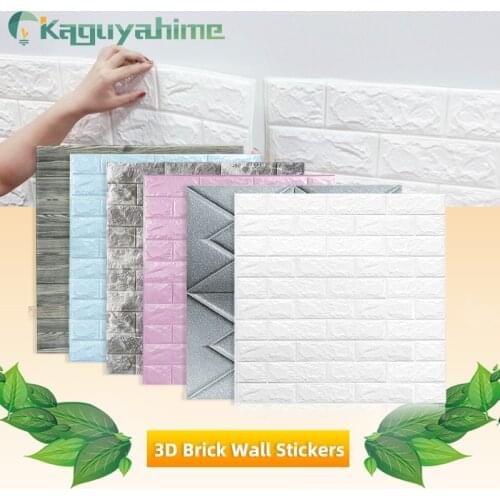 Kaguyahime 3D DIY Self-Adhesive Wall Sticker Decoration Wallpaper Brick Waterproof Home Stickers Decor Kids Room Kitchen