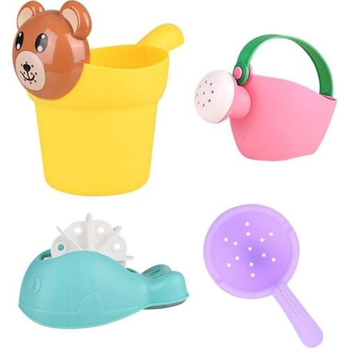 4 Piece Beach Toy Sand Set Sand Play Sandpit Toy Summer Outdoor Toy Little Bear Summer Beach Bucket Set