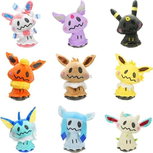 5/Lot 9 Styles Eev Umb Vap Fla Jol Esp Lea Gla Vap Cosplay Mim Q 16" Cartoon Plush Doll Stuffed Toy
