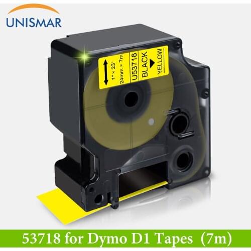 53713 Black on White Yellow 53718 Replace Dymo Tape D1 for Dymo 24mm Label Tape Label Printer Labeller LW450 LM500TS Label Maker