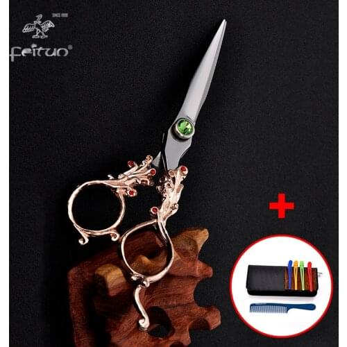 6inch Professional Hairdressing Thinning Cutting Scissors Hair Salon Styling Scissor Retro Diamond-encrusted Noble Scissors