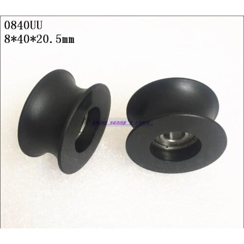 6pcs/Lot 0840UU 0840 UU 8*40*20.5mm Groove Guide Pulley Sealed Rail Ball Bearing Brand New