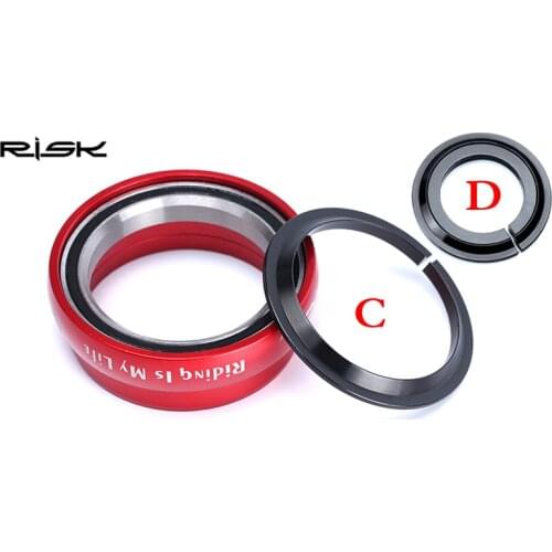 Risk Aluminum Bicycle Headset Base Spacer Crown Race for Straight/Taper Fork 1.5 inch/30/39.8mm Bike Headset Base Accessories