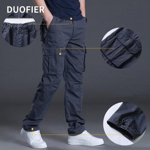 Spring Autumn Mens Cargo Pants Casual Man Pant Baggy Regular Cotton Trousers Male Combat Tactical Camouflage Pants Multi Pockets