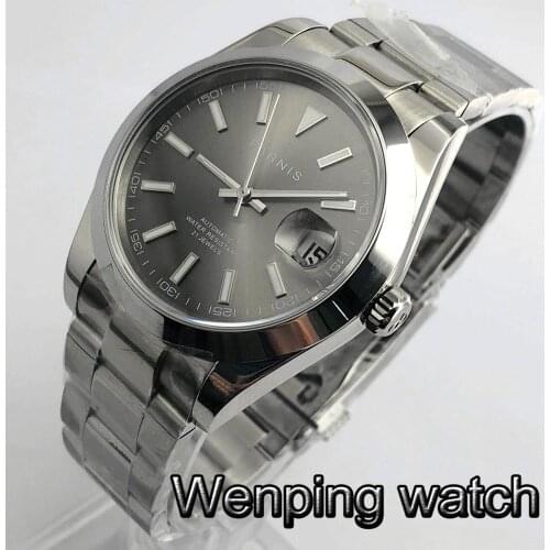 Parnis 40mm New Mens Top Casual Business Watch Sapphire Crystal Luminous 21 Jewels Miyota 8215 Movement Mens Automatic Watch