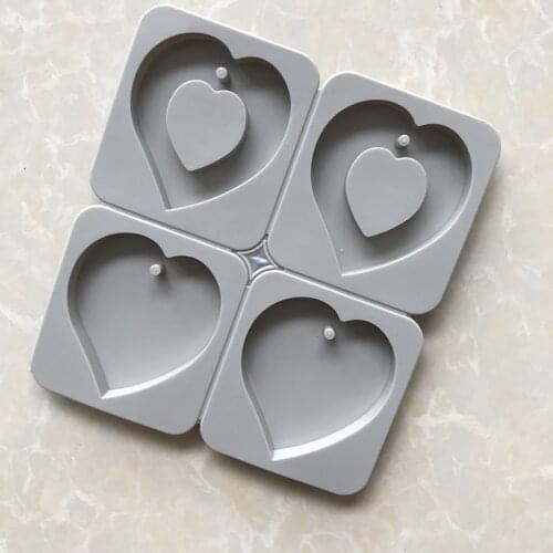 DIY Silicone Wax Mold Aromatherapy Gypsum Handmade Soap Mold 4 Even 2 Groups of Love Can Be Split XG787