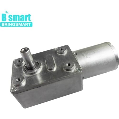 Bringsmart DC 12V 24V 3-210RPM Turbo Geared Worm Motor 12V Gear Box Motor 6v High Torque Reducer 370 Electric Motor 18v JGY370