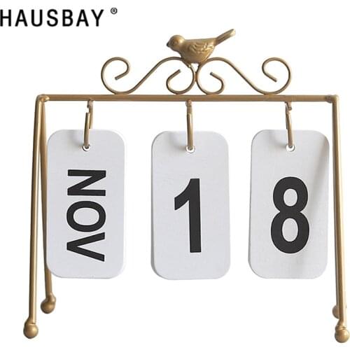 Iron Bird Page Flip Calendar Nordic DIY Calendar Ornaments Creative Crafts Office Study Desktop Living Room Decoration D105