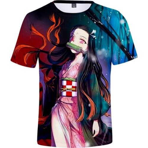 Ghost Blade Popular 3D Fashion Hip Hop T-Shirt Men and Women Short Sleeve Demon Slayer Autumn Summer Womens Mens Print T-Shirt