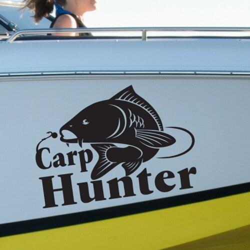 Go Fishing Sticker Carp Hunter Decal Vinyl Bucket Tackle Shop Fishhook Fish Tank Boat Box Car Fishing1003