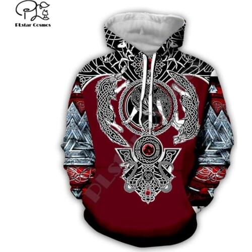 Women Men retro I am a viking tattoo print 3D native Hoodies unisex vintage Sweatshirts zipper pullover tracksuit V2