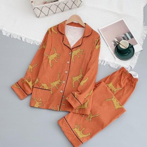 Lactation Clothing Set Pregnant Women Thin Pure Cotton Breastfeeding Pajamas Suits Nursing Spring Autumn Postpartum Top + Pants