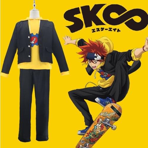 Sk8 The Infinity Cosplay Costumes Reki Anime Cartoon Women Men Hoodie Tops Sk Eight Sweater Coat Wig Set Halloween Party Prop