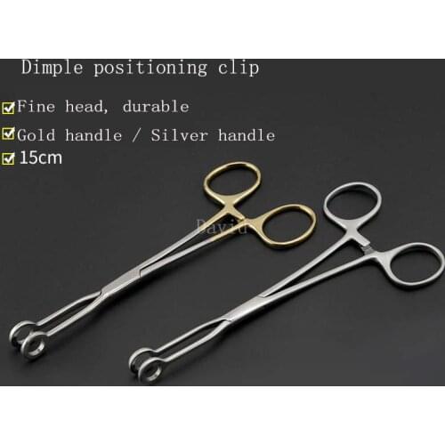 Beauty plastic dimple design positioning clip Surgical instrument positioning forceps Dimple suture needle and thread embedding
