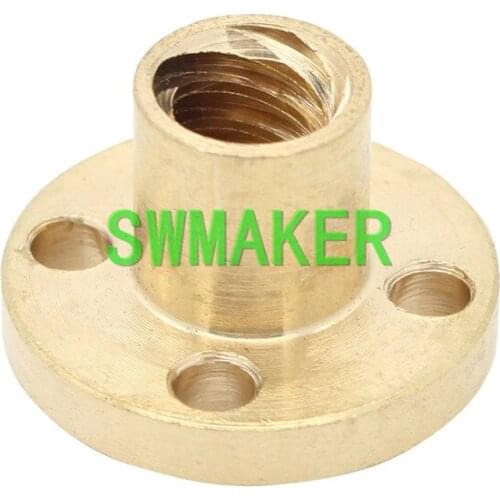 SWMAKER 5pcs 3D Printer CNC Brass 22mm Flange Nut copper nut for 8mm 4-Start LeadScrew 300mm/350mm/400mm