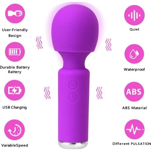 G-spot Massager Vagina Clitoris Stimulator Magic Wand Dildo Vibrator 10 Frequency Sex Toy for Women Mini AV Stick