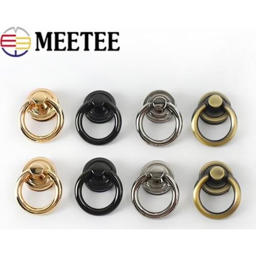 Meetee 5/10pcs ID20mm O Ring Hook Buckle Metal Rivet Clip Screws Bag Strap Handle Hang Buckles DIY Chain Side Clasp Hardware