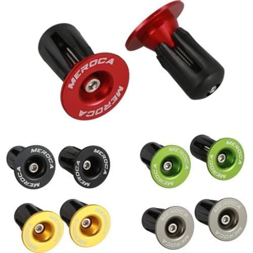 MEROCA 1 Pair Aluminum Bike Bicycle Handlebar Grips Cap Plug Handle Bar Caps End Plugs