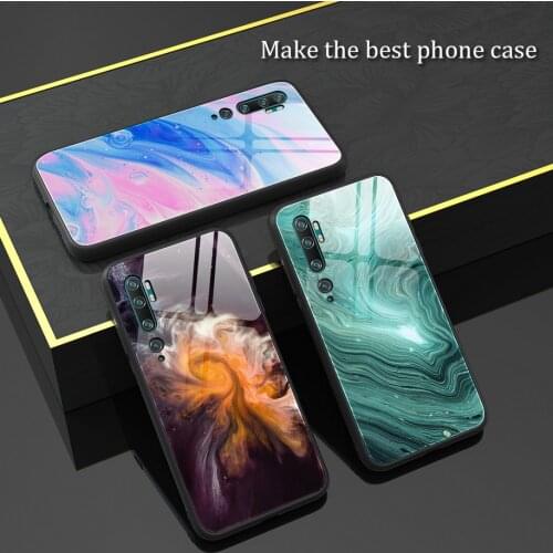 Marble Glass Case for Xiaomi Mi Note 10 note10 proTempered Glossy Back Cover For xiaomi mi 10 mi 9 Lite mi9 SE Xiaomi A3 9T Pro