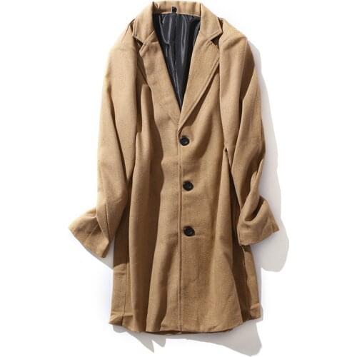 Coat men autumn mens trench coat men long fashion Mid-length coats casual coat men winter mens coat men Wool Blends Coats
