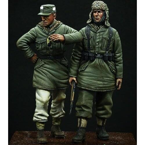 1/35 Grenadier Set, 2 figures 4 heads included, Resin kit soldiers GK, Military subject matter, WWII, Uncoated No colour