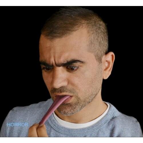 2018 New Horror Funny Magic Tricks Whole Person False Simulation Tongue Decompression Toy Halloween Prank