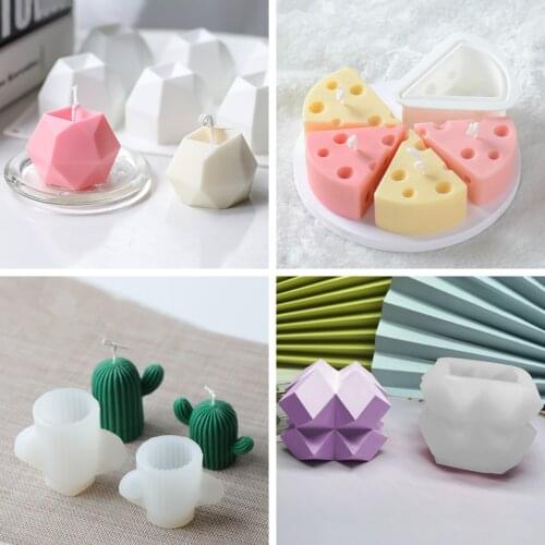 New DIY 3D Decoration Candle Decoration Wedding Creative Geometric Candle Mould Home Room Office Decoration Tool