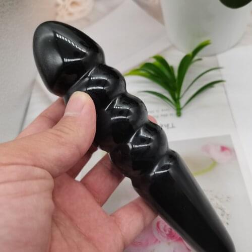 1pcs Reiki Stick natural crystal Obsidian massage stick Crystal healing stone Massage Polished Metaphysical Healing Wand
