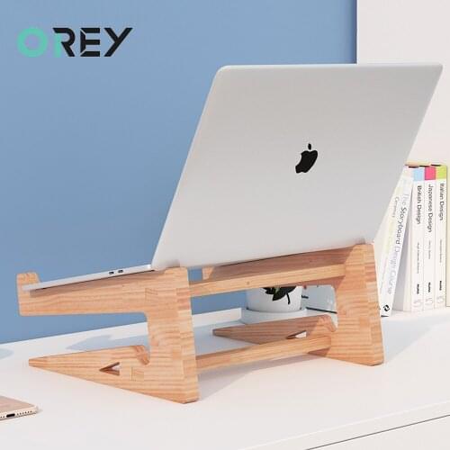 Portable Wood Laptop Stand Foldable Support Vertical Base Notebook Stand For Macbook PC Computer Cooling Pad Laptop Holder Riser