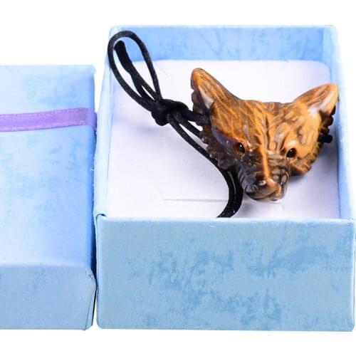 Wolf Pendant Natural Gemstone Pendants Tiger Eye Mini Animal Figurine Wedding Favors Gifts Healing Feng Shui Reiki Charm Jewelry