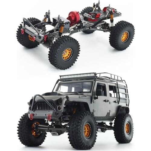 All Metal Frame Chassis Kit 312mm Wheelbase with 1.9 Beadlock Wheels Tires Bumper for 1/10 RC Crawler SCX10 Rock Off Road Truck
