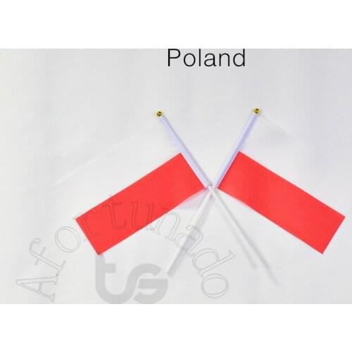 Poland 14*21cm 10pieces flag Banner Hand waving Flag National Flag for meet,Parade,party.Hanging,decoration