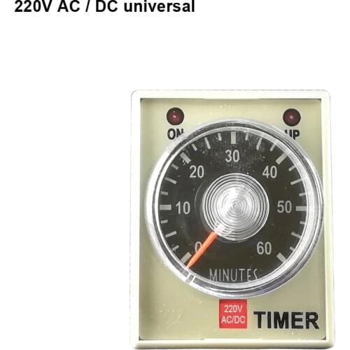 Free shipping 220V time set range 0.1S-60m AH3-2 time relay 220V AC DC univeral timer relay good quality reputation time relay