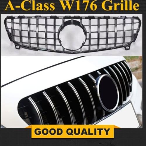 GTR Style Front Bumper Grill Mesh For Mercedes W176 Facelift 2016 - 2018 A160 A180 A200 A250 A45 AMG Front Grille