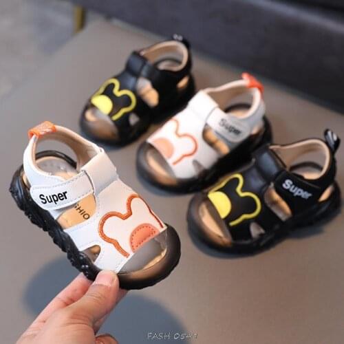 Disney childrens cartoon Mickey Mouse Minnie boys and girls baby non-slip soft bottom sandals beach shoes sandals