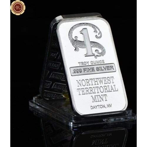 WR Silver Bar Coins Collectibles with Coin Case Goldbarren Challenge Coin Bullion Souvenirs Coin Medal Gift for Men Dropshipping