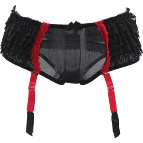 Layered Gauze Lace Garters Plus Size XL Garter Belt Black Garter Belt for Stockings Red Strap Suspender Belt Women Lingerie S501