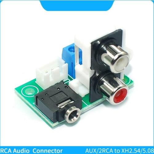 Audio Signal Connector AUX 3.5mm Earphone to XH2.54mm Jack Adapter Board 2RCA Audio Socket To 5.08mm Signal Connection Board