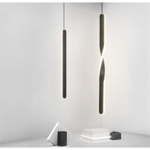 Modern Black/White Iron Acrylic Long Drop Lamp Bedside Bar Bed Room Sofa Corner Bright Atmosphere Suspension Pendant Light 2657