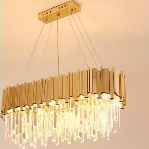 Light luxury modern crystal chandelier model room crystal chandelier gold living room crystal lamp led lighting fixture led lamp