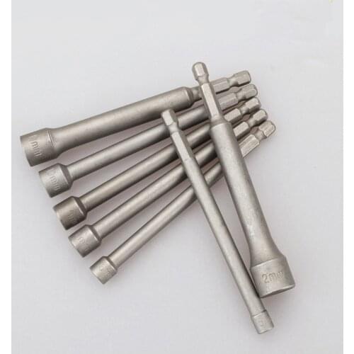 7 pcs/set lengthened 1/4 hex wind batch sleeve powerful sleeve pneumatic sleeve screwdriver batch long rod sleeve batch head