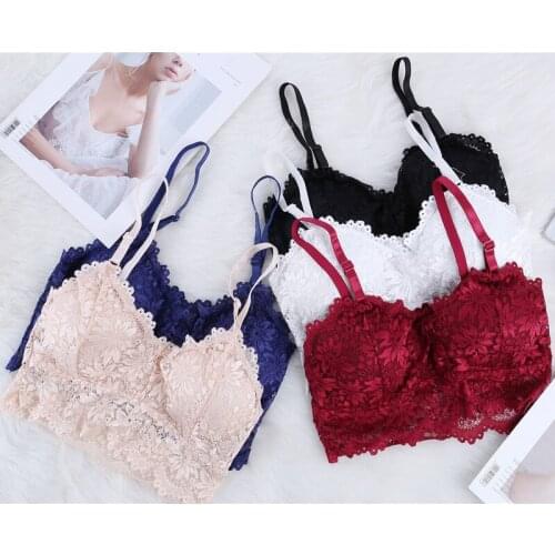 2019 new arrival Seamless Deep V Lace Girl Women Bra Wireless Thin Underwear Sexy Lingerie Soft Bras For Women